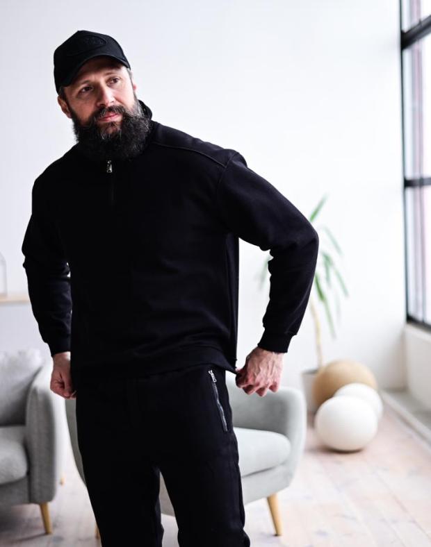 Костюм чоловічий чорний утеплений з флісовою підкладкою, демісезон - Фото 6