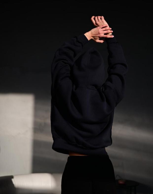 Худі жіноче чорне флісове oversize