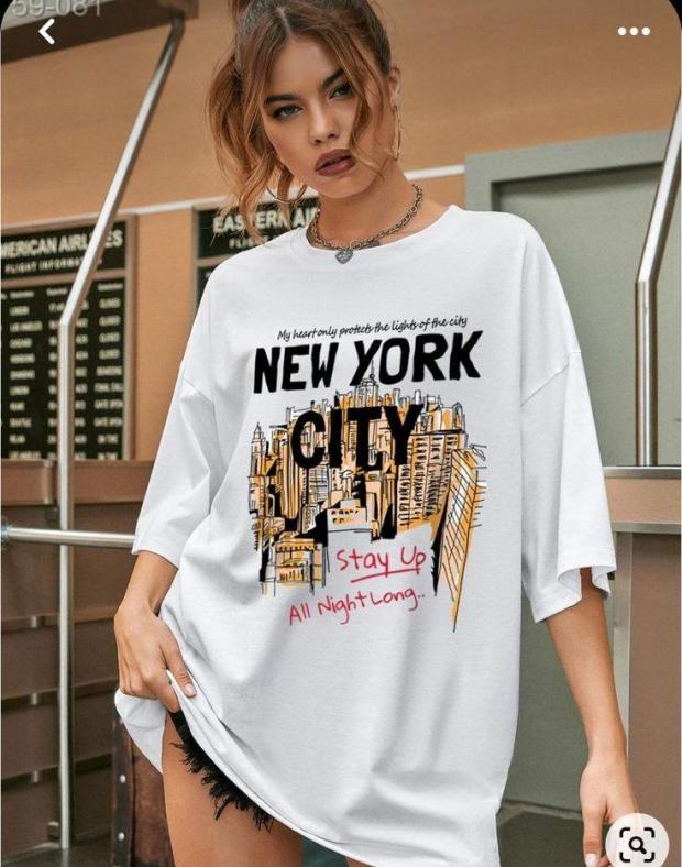 Біла жіноча футболка з принтом New York City