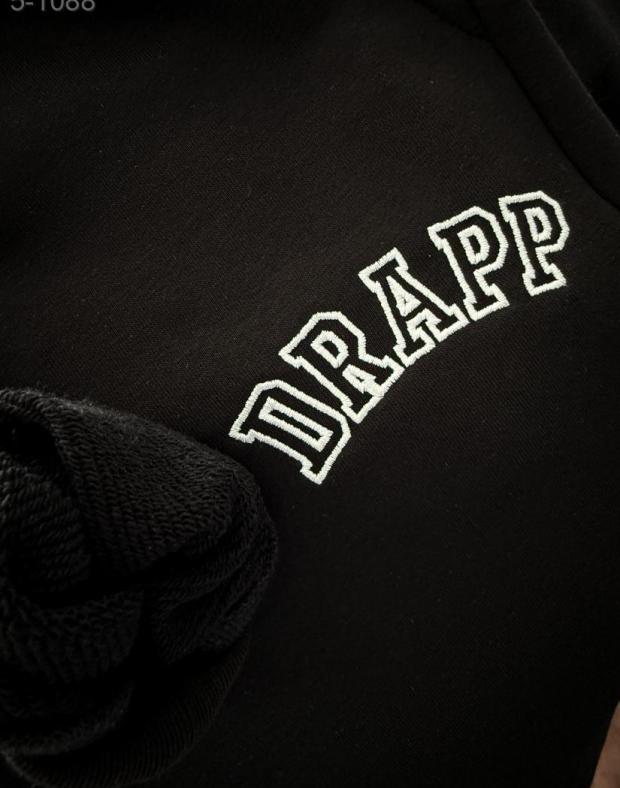 Спортивний костюм чоловічий чорний з вишивкою DRAPP, тринитка петля, демісезон - Фото 7