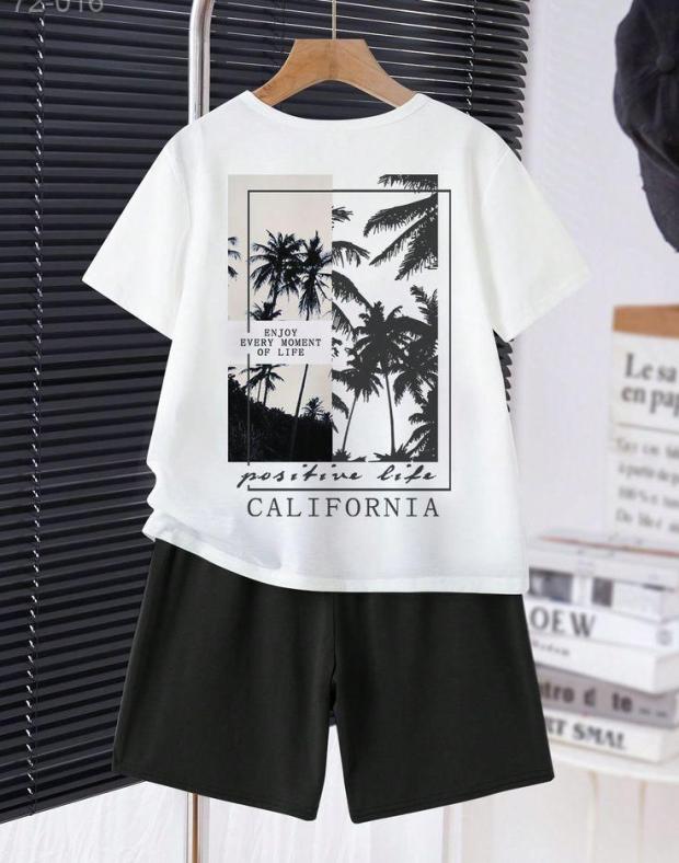 Дитячий комплект ДТФ в оверсайз стилі з принтом 'California'