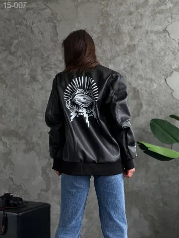 GV_SHOP_UA Шкіряна куртка жіноча ДТФ