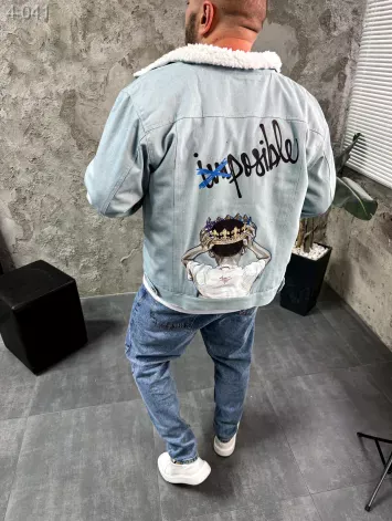 GV_SHOP_UA Джинсова куртка утеплена з ДТФ принтом