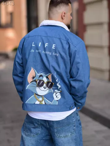 GV_SHOP_UA Джинсова куртка утеплена з принтом