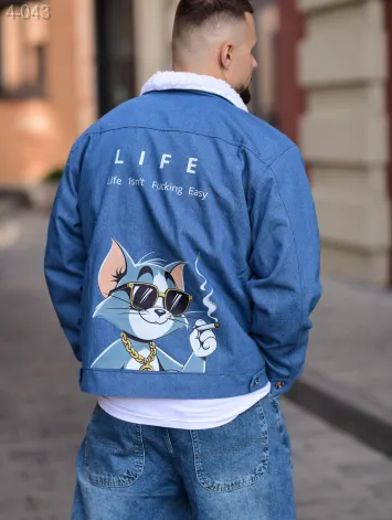 GV_SHOP_UA Джинсова куртка утеплена з принтом