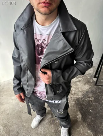 GV_SHOP_UA Шкіряна куртка (косуха) темно-сіра